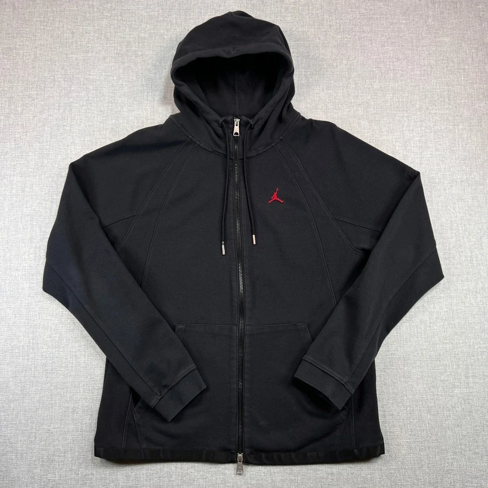 Jordan Essentials Warmup‎ Jacket Full Zip Hoodie Men M Black Athleisure DJ0886